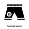 Football shorts icon vector isolated on white background, logo c