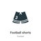 Football shorts vector icon on white background. Flat vector football shorts icon symbol sign from modern football collection for