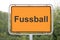 A football sign