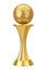 Football Soccer Award Concept. Golden Award Trophy Football Soccer Ball. 3d Rendering