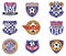 Football Soccer Badges, Patches and Emblem Vector Set