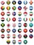 Football soccer balls with national flag textures