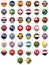 Football soccer balls with national flag textures