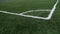Football Soccer field corner with green artificial sport grass