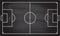 Football or soccer game field on blackboard texture with chalk rubbed background. Sport infographics element.