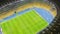 Football soccer game at stadium, sporting event, aerial view