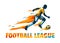 Football or Soccer League Event Bright Color Logo