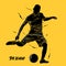 Football soccer legend splash silhouette