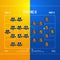 Football or soccer match lineups formation infographic. Set of football player position on soccer filed. Football soccer icon.