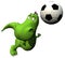 Football - soccer player flyind head - baby dragon