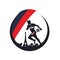 Football or soccer sport logo Eiffel Tower Logo Paris. Icon design.