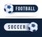 Football or soccer toggle switch buttons. Vector illustration with basketball ball and web button with text