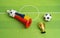 Football soccer triple fan trumpet with toy football