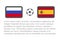 Football - soccer world cup 2018 in Russia country, vector stackman russia vs spain eight-finals