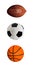 Football, Soccerball and Basketball