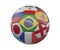 Football SoccerBall with Flags isolated on white background, Brazil in the center, 3d rendering.