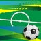 Football sport. Soccer court template. Match cover. Abstract green grass and ball. Stadium field. Competitive game team