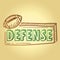 Football strategy text defense. Vector illustration decorative background design