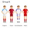 Football team players. Group B - England, Russia, Slovak Republic and Wales.