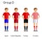 Football team players. Group D - Spain, Czech Republic, Turkey and Croatia.