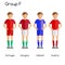 Football team players. Group F - Portugal, Hungary, Iceland and Austria.