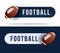 Football toggle switch buttons. Vector illustration with basketball ball and web button with text