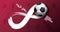 Football tournament 2022 , soccer ball. Sport poster, infinity concept background  Translation : Qatar