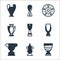 football trophies line icons. linear set. quality vector line set such as football trophy, football trophy, trophy