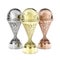 Football trophies on white