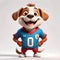 Football uniform happy dog jersey game play