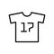 Football uniform t shirt icon. simple illustration outline style sport symbol.