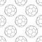 Football vector icon, emblem soccerball. Vector illustration isolated in white background. Line style. Seamless football pattern