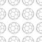 Football vector icon, emblem soccerball. Vector illustration isolated in white background. Line style. Seamless football pattern