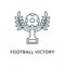 Football victory vector line icon, linear concept, outline sign, symbol