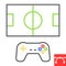 Football video game color line icon, video games and console, football field sign vector graphics, editable stroke