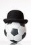 Football wearing a bowler hat