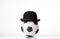 Football wearing a bowler hat