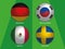 Football World championship group F - with Germany, South Korea, Mexico and Sweden.