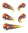 Football yellow blue red soccer symbols speed set