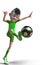 Footballer cartoon in a white background