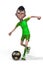 Footballer cartoon in a white background