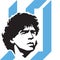 Footballer Diego Maradona vector isolated portrait stylized illustration