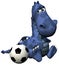 Footballer dino baby dragon blue - ball on tail