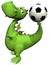 Footballer dino baby dragon green - ball on tail