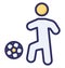 Footballer, kick Isolated Vector Icon that can be easily modified or edited