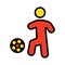 Footballer, kick Isolated Vector Icon that can be easily modified or edited