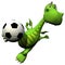 Footballer soccer player flying head - baby dragon