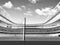 Footboll stadium 3d rendering the imaginary soccer arena
