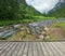 Footbridge across the mountain stream