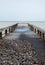 Footbridge on the Channel in Veules-les-Roses in Normandy France